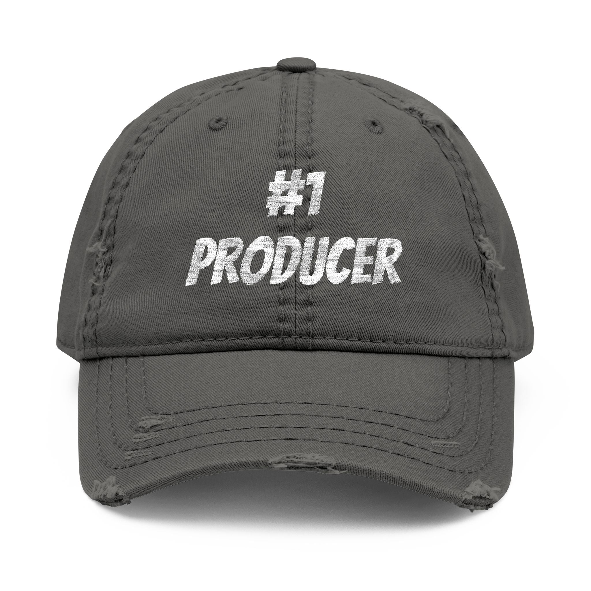 # 1 Producer baseball cap for theatre productions, Distressed Embroidered Baseball Cap