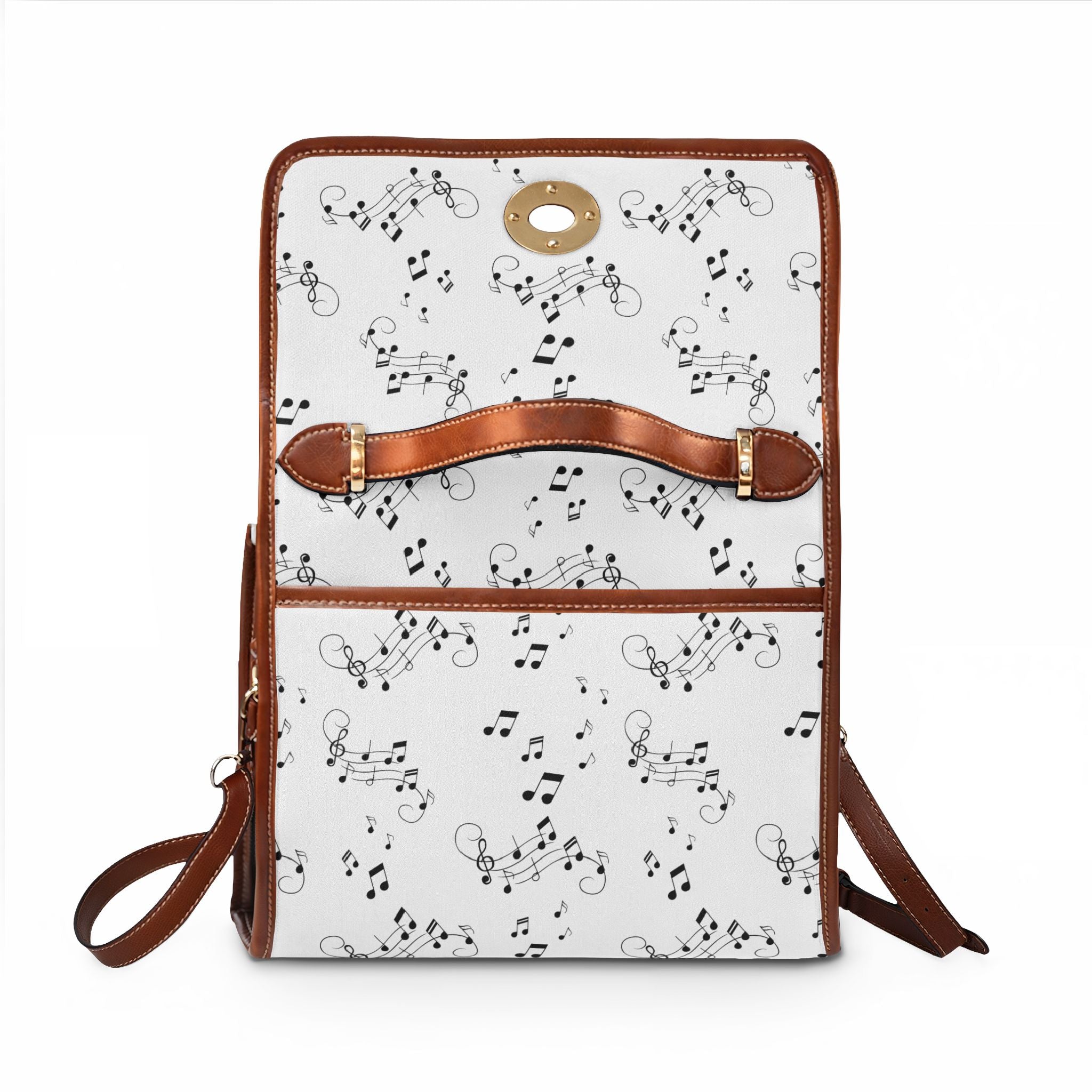 Musical melodies Music Notes Waterproof Canvas Bag, Musical Notes Pattern