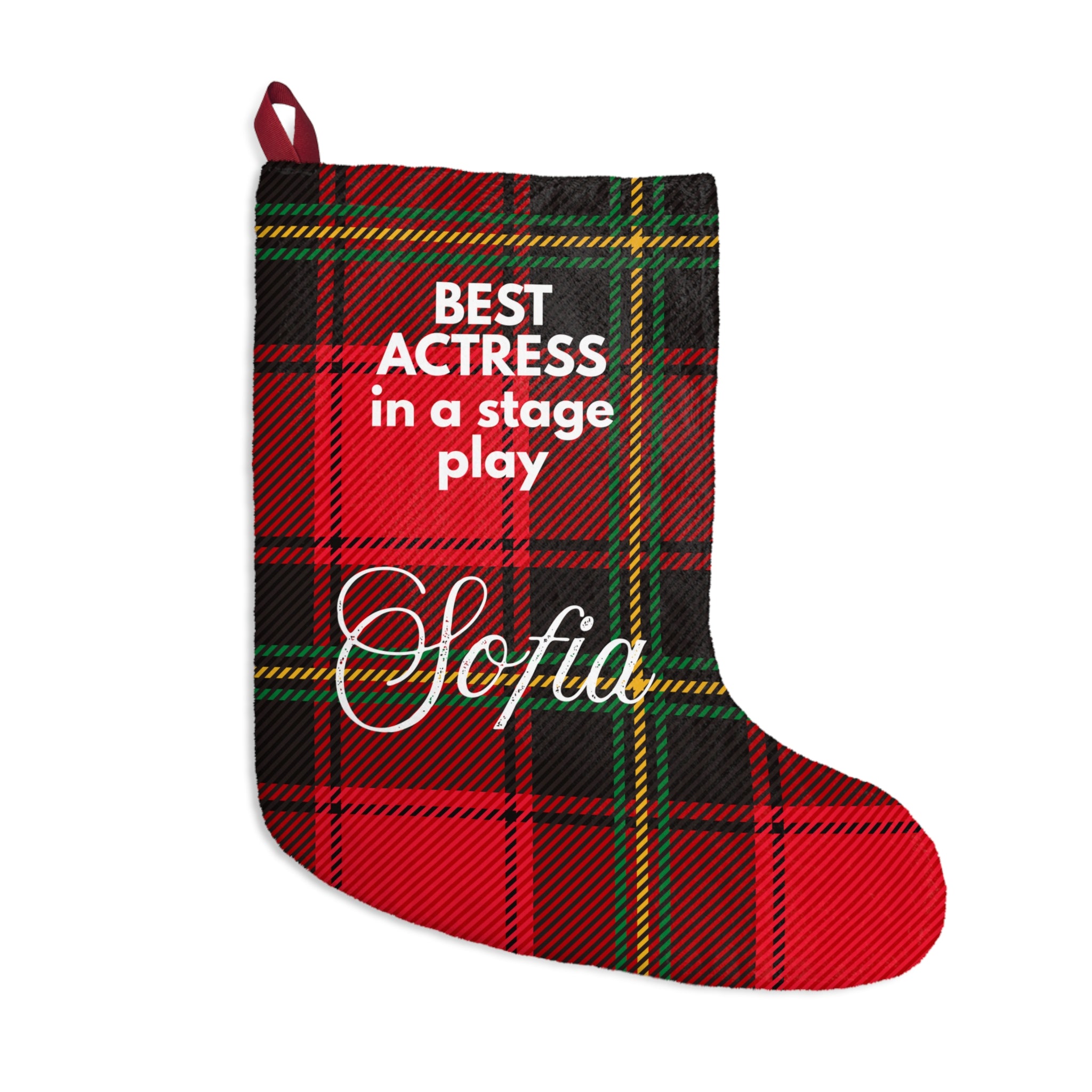 Best Actor or Actress in a Stage Play customized Christmas Stocking
