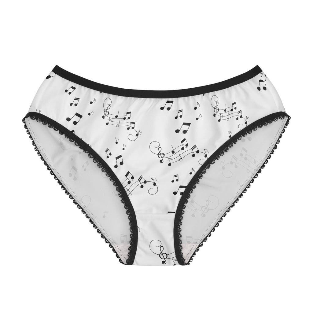 Musical Notes Women's Briefs - Black & White Sheet Music Print