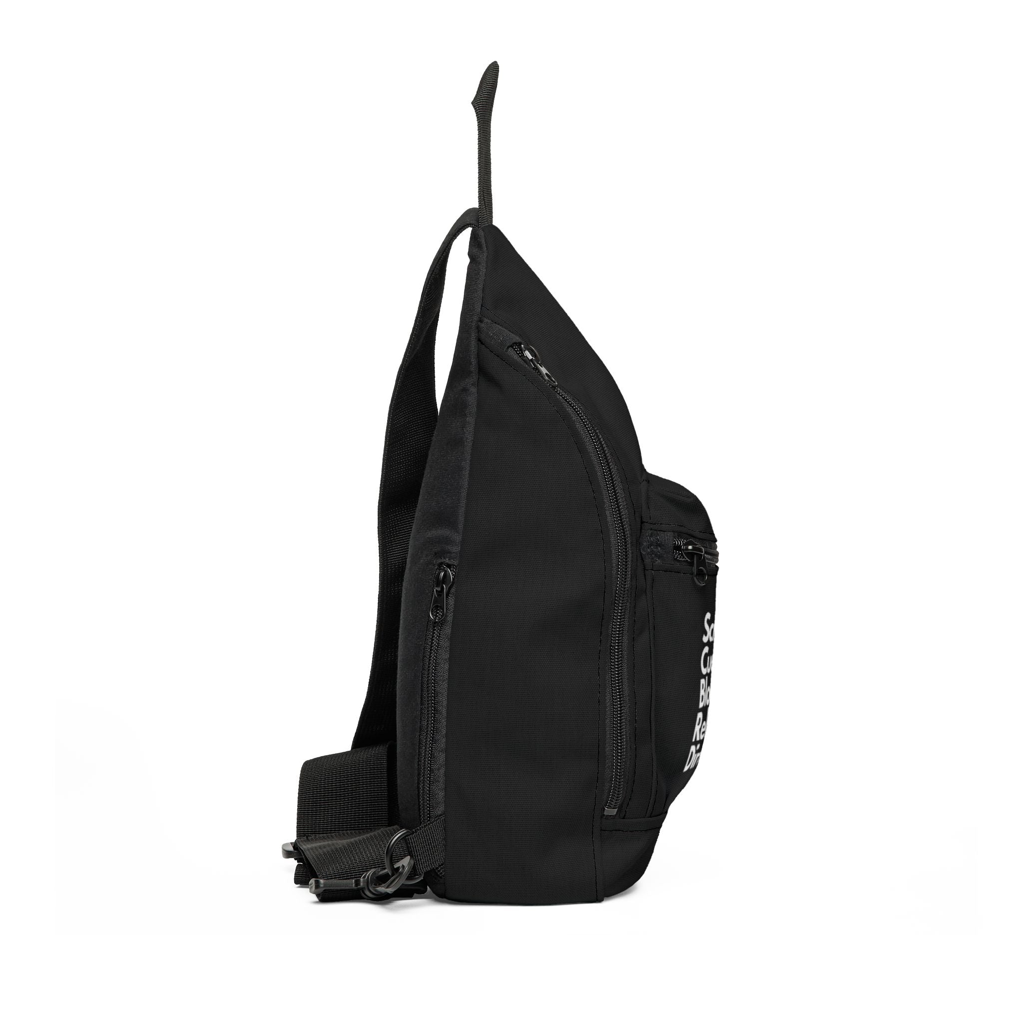 Scripts, Cues, & Blocking, Rehearsals, and Directing Theatre Tech Crew Design Sling Bag - Black and white