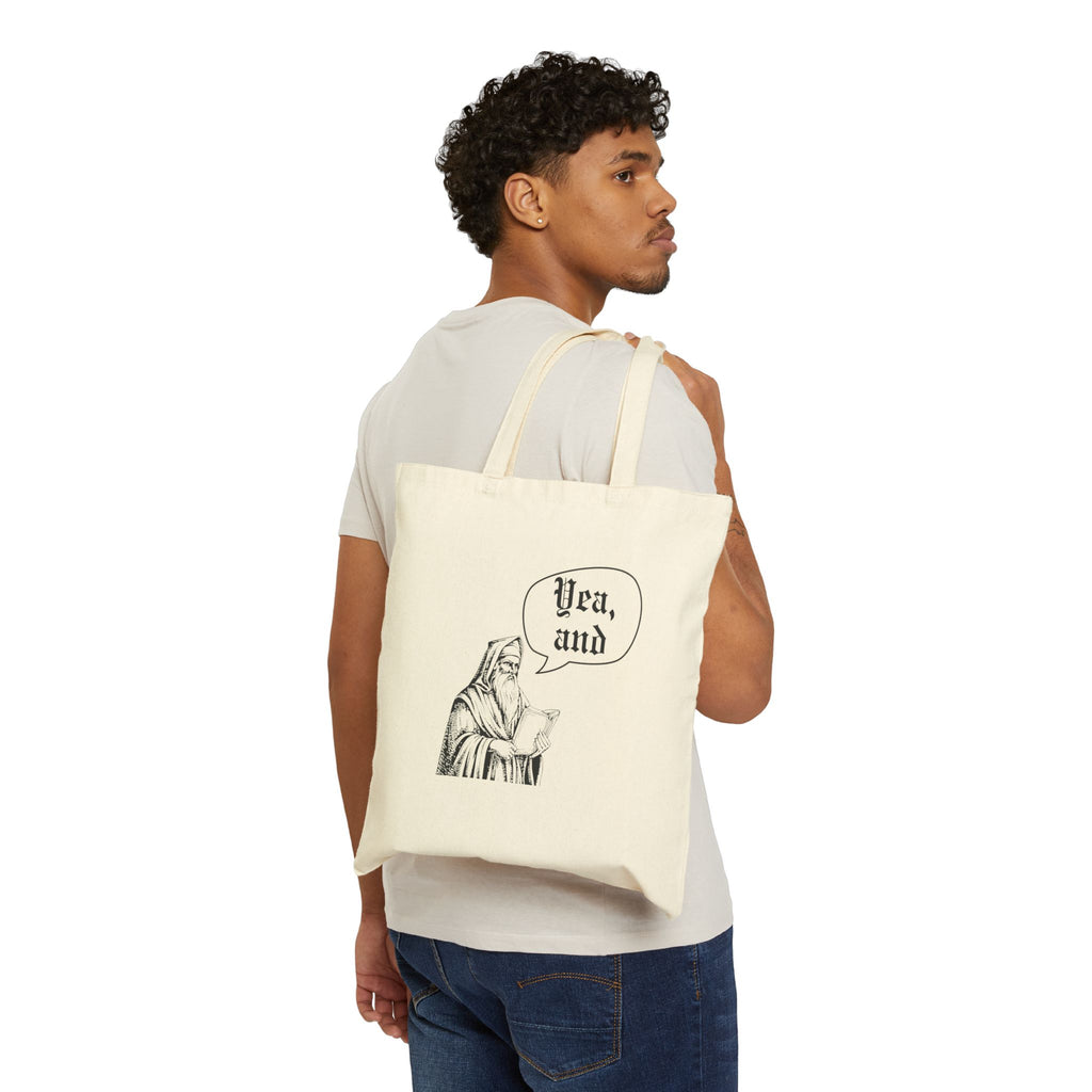 Yea, and improv Canvas Tote, Funny Medieval improviser Gift