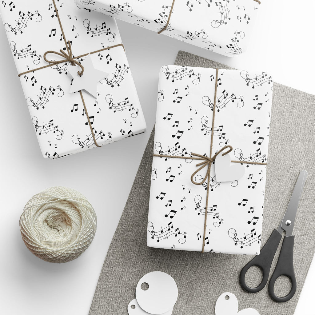 Musical Notes Wrapping Paper, Sheet Music Pattern, Music Lover Gift Wrap