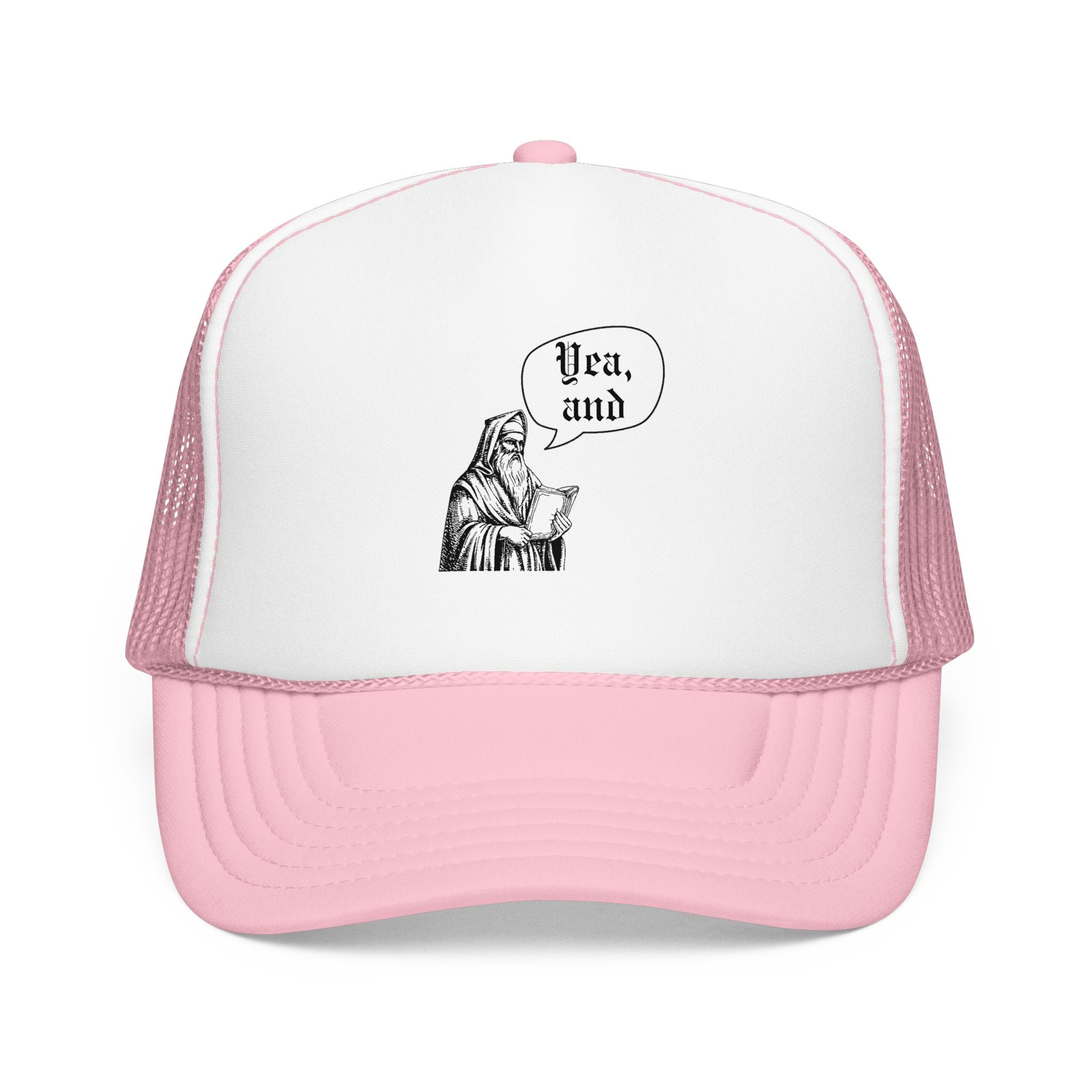 Yea, and improv hat, Monk Illustration with “Yea, and” Speech Bubble