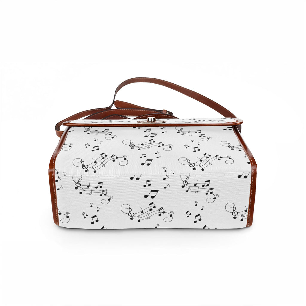 Musical melodies Music Notes Waterproof Canvas Bag, Musical Notes Pattern