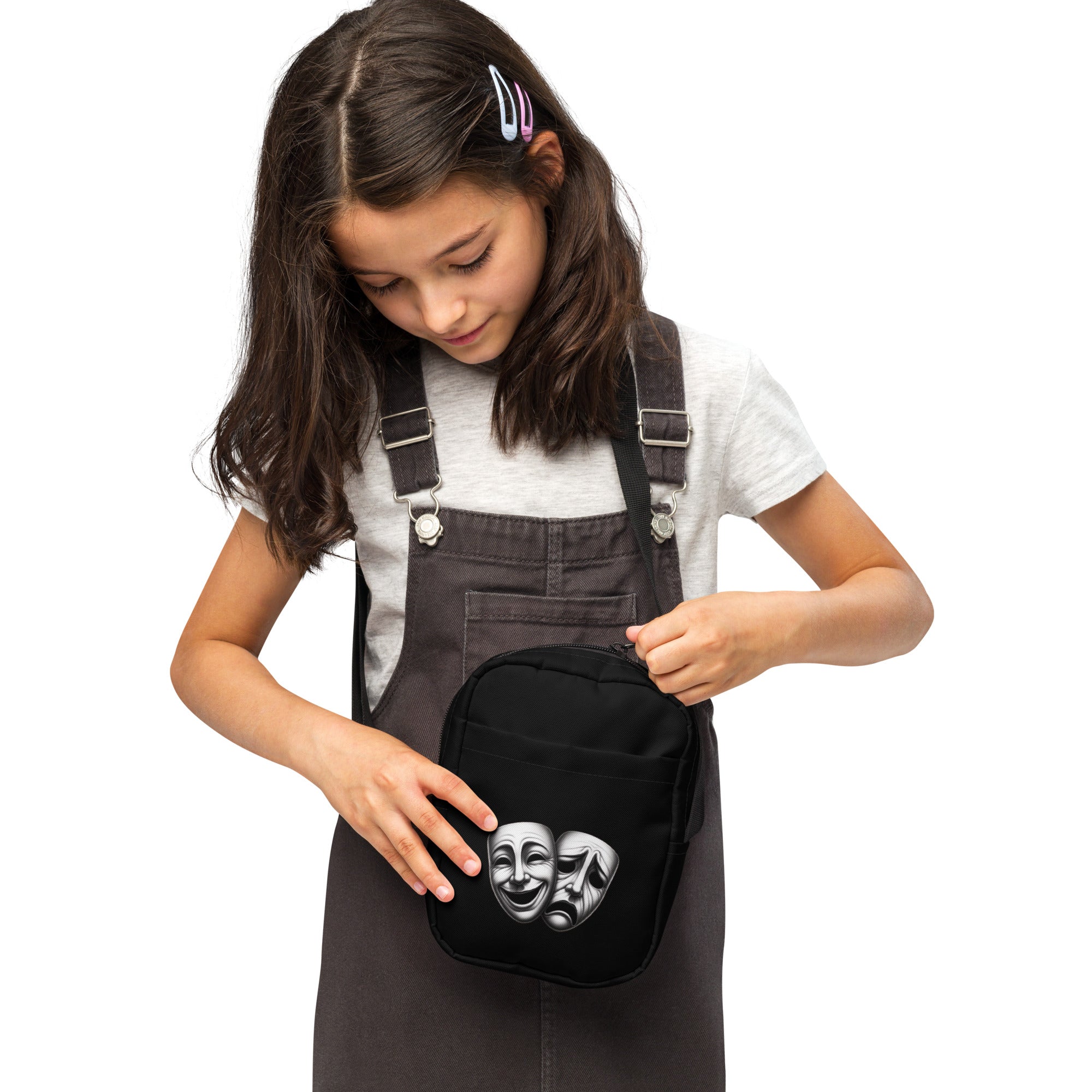 Theatre masks utility crossbody bag